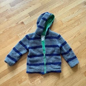 Mini Boden jersey lined fleece zip up size 7/8